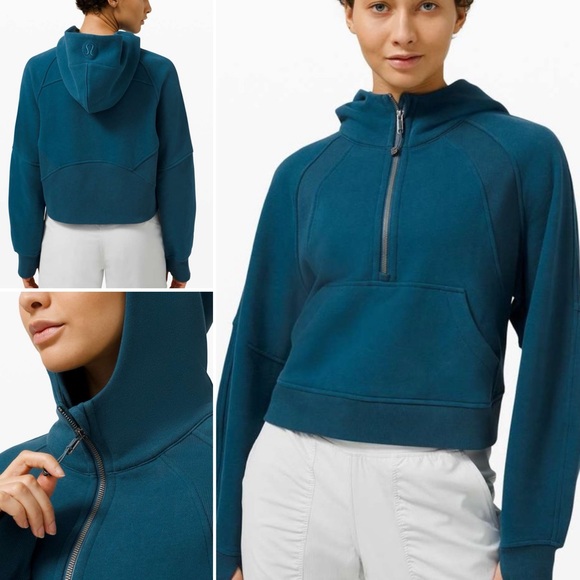 Lululemon  2021 cuba Oversized 1/2 Zip Hoodie Blue Borealis EUC XL/XXL - Picture 1 of 16